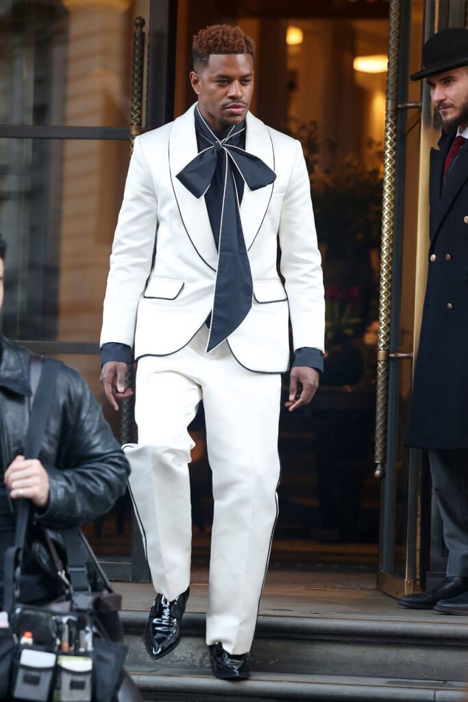 Jeremy Pope Wore Tanner Fletcher Promoting 'The Beauty', Jeremy Pope, Tanner Fletcher, The Beauty, Jeremy Pope London, The Beauty London screening, Jeremy Pope style, menswear fashion, celebrity menswear, Law Roach styling, 