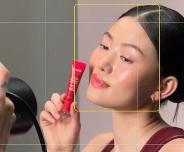 Model poses with Laneige product