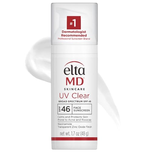 Eltamd Uv Clear Face Sunscreen Spf 46, Oil Free for Face With Zinc Oxide, Dermatologist Recommended Sunscreen Lotion, for Acne-Prone Sensitive Skin, 1.7 Oz Pump