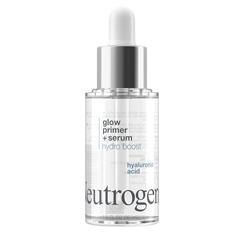 Neutrogena Hydro Boost Glow Booster Primer & Serum, Hydrating & Moisturizing Face Serum-To-Primer Hybrid, Infused With Purified Hyaluronic Acid & Designed to Instantly Hydrate, 1.0 Fl. Oz
