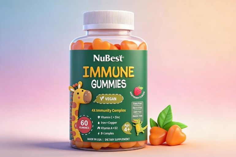 NuBest Immune Gummies: Immune Support Kids Love in a Delicious Raspberry Chew - On Pattison