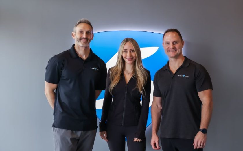 Erin Hildebrand with SWEAT440 co-founders Matt Miller and Cody Patrick