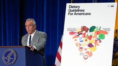 Robert F. Kennedy Jr., US secretary of Health and Human Services (HHS), during a celebration at the Health and Human Services (HHS) headquarters in Washington, DC, US, on Thursday, Jan. 8, 2026. (Bloomberg)