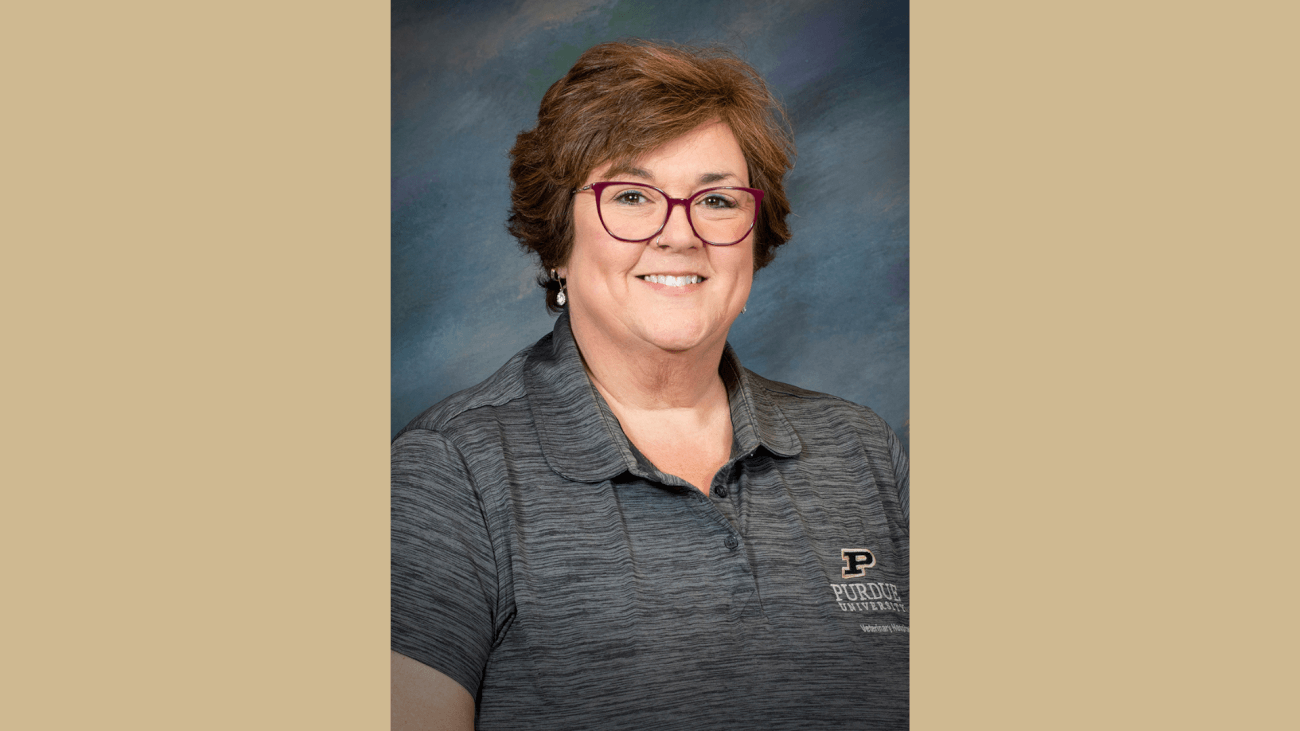 portrait of a woman with shoulder length brown hair, wearing glasses and a gray shirt
