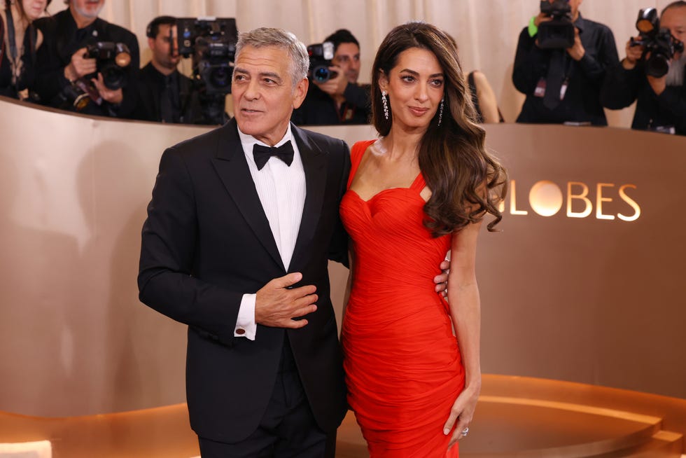 amal clooney golden globes mocha hair