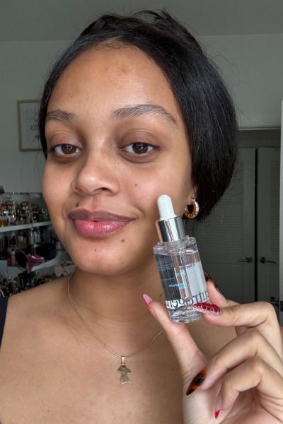 Shauna Beni-Haynes before and after testing Neutrogena's Hydro Boost Glow Primer + Serum