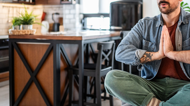 Person enjoying wellness kitchen