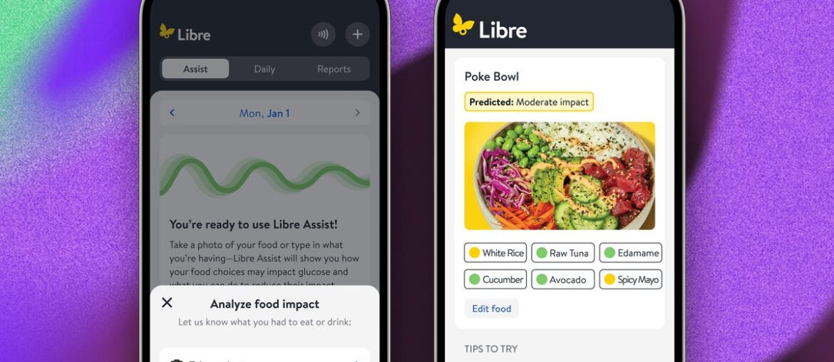 The Libre Assist feature in action for a poke bowl.