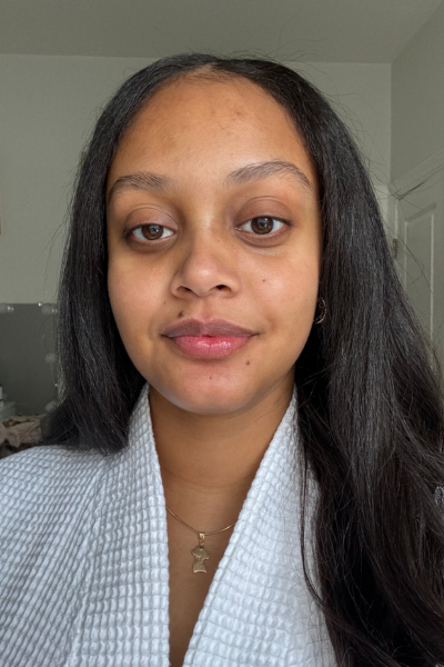 Shauna Beni-Haynes before and after testing Tatcha's The Brightening Serum
