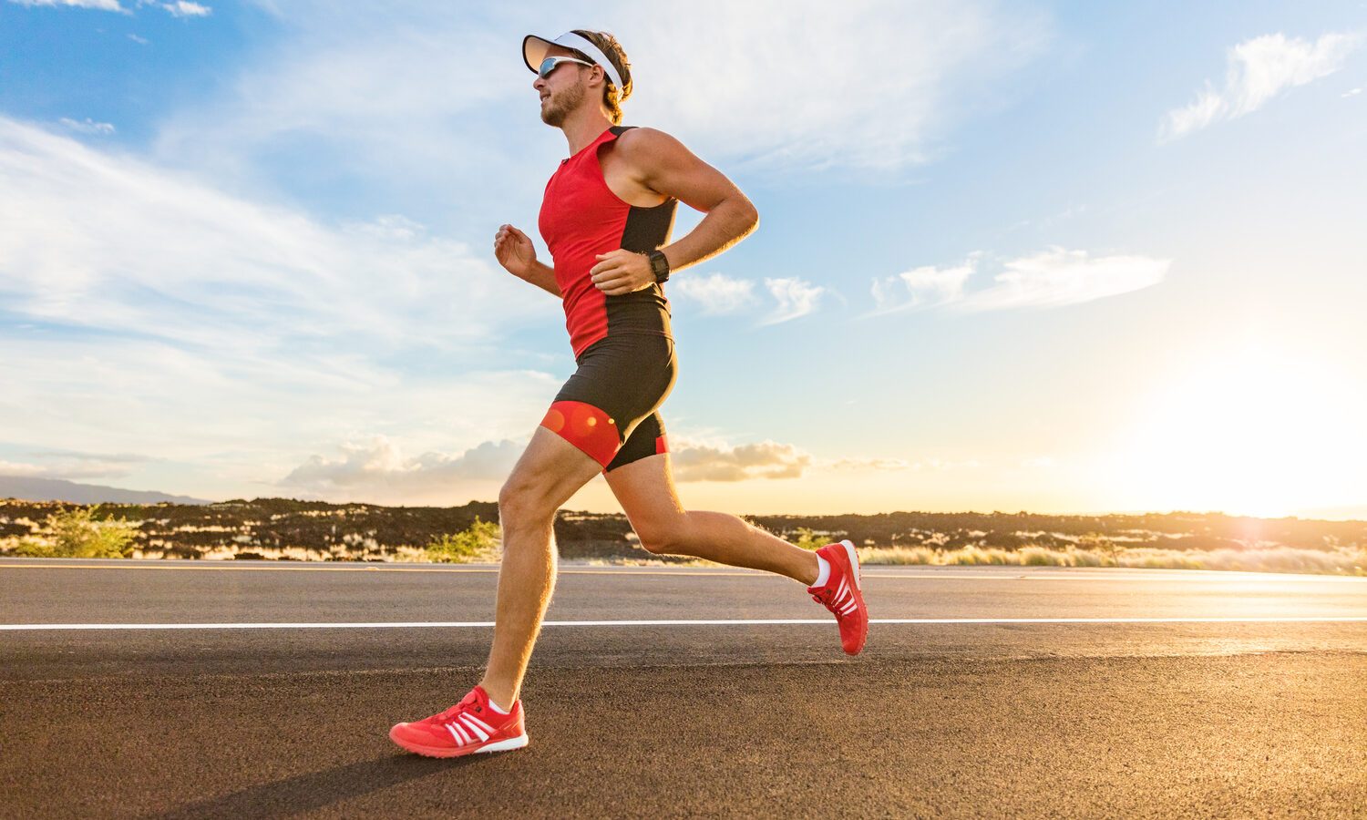 Man running outdoors.