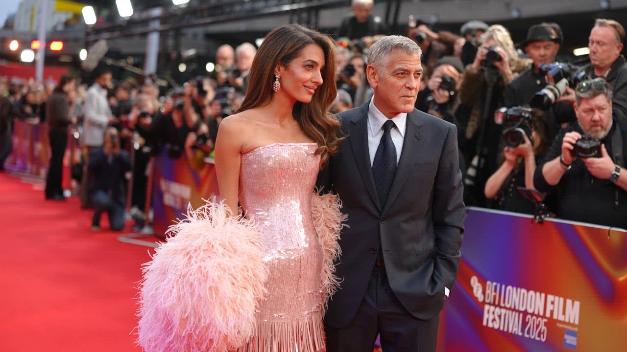 amal clooney golden globes mocha brunette hair