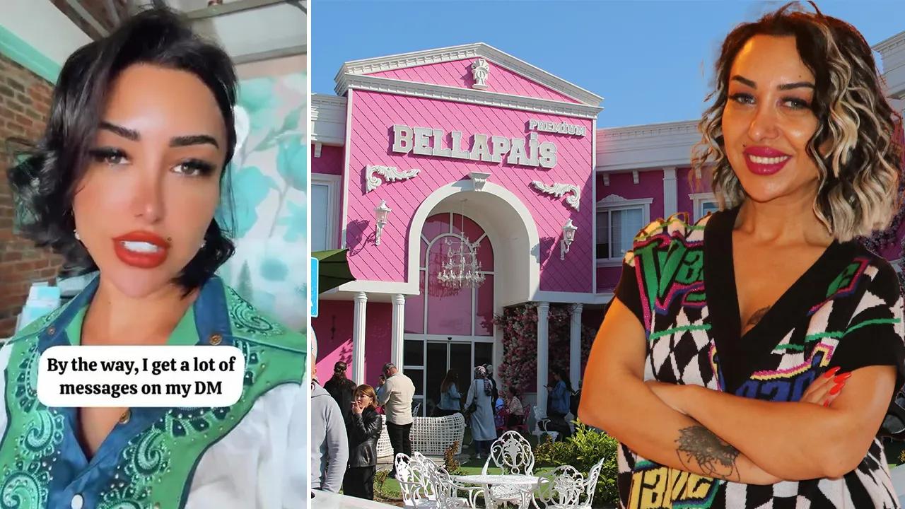 Collage shows a Bellapais beauty center exterior and clinic owner Sinem Cekinmez, Adana, Türkiye,  accessed on January 12, 2025. (Photo via Türkiye Daily)