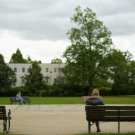 Women sitting on benches
