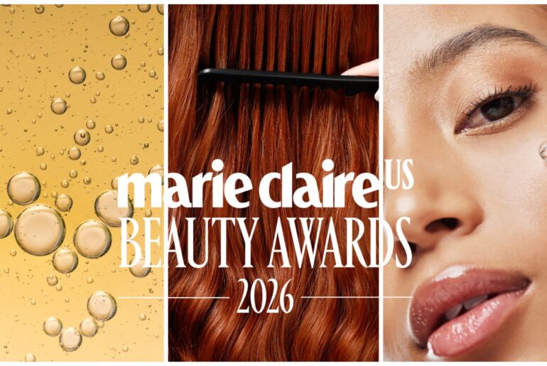 collage of skin hair and makeup for the marie claire beauty awards 2026
