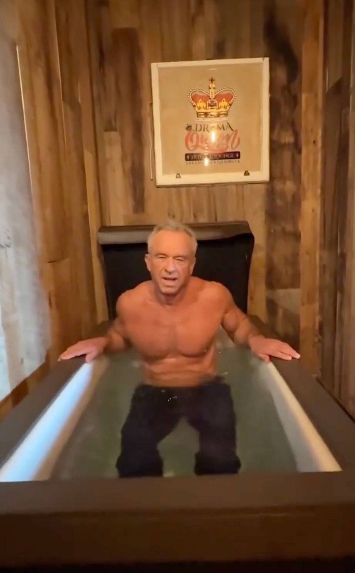 RFK Jr wears jeans to take a dip in a plunge pool