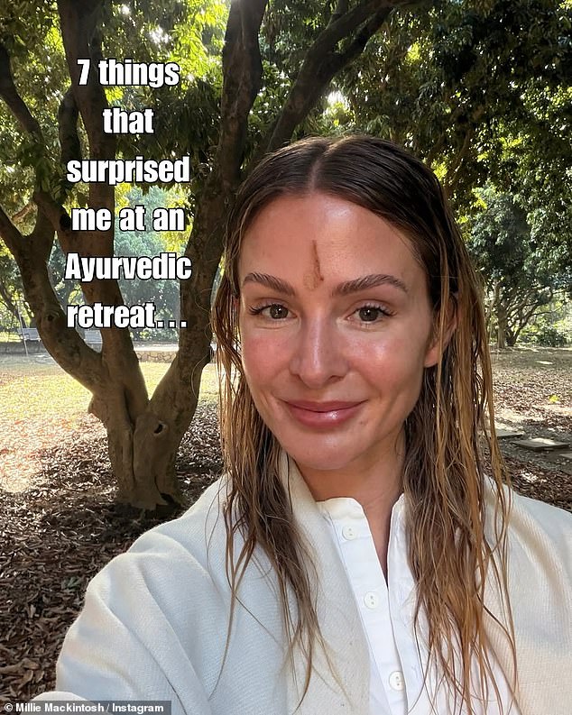 Alongside the images, Millie wrote: 'I came to @sixsensesvana expecting a calming week, but what surprised me most was how deeply it stripped everything back, not just rest, but regulation; not just treatments, but ritual,'