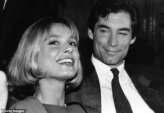 'If there is one man in my life he's my dog,' Maryam d'Abo says. 'He was our (Hudson's) dog and we loved him dearly. He's 13 now, and all my friends and I adore him'. The actress is pictured with Dalton in 1986