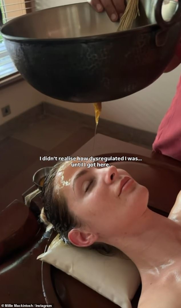 She mused: 'Ayurveda doesn't follow wellness trends. Quiet and grounding it's the kind of place that invites you inward, without pressure to perform or even to socialise'