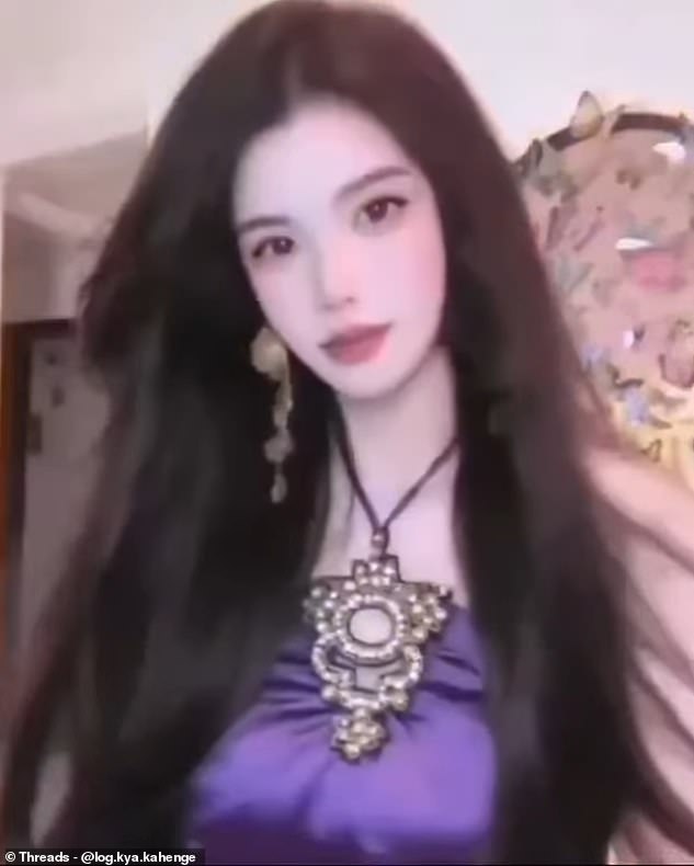 A Chinese influencer allegedly lost thousands of followers after a filter disappeared during a livestream, exposing her real face (pictured with filter)
