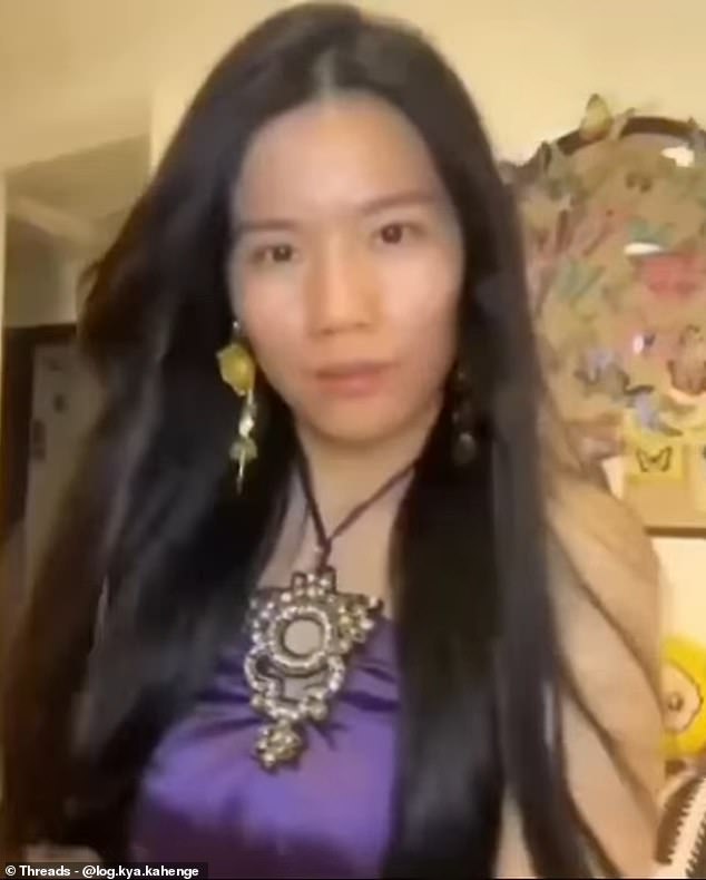 In a now viral clip shared to various social media sites, the unnamed influencer was on camera when the filter momentarily flashed, revealing what she really looked like (pictured)