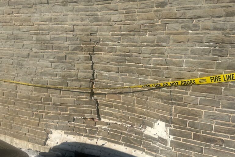 Car drives through WV Fitness 24 in Bridgeport