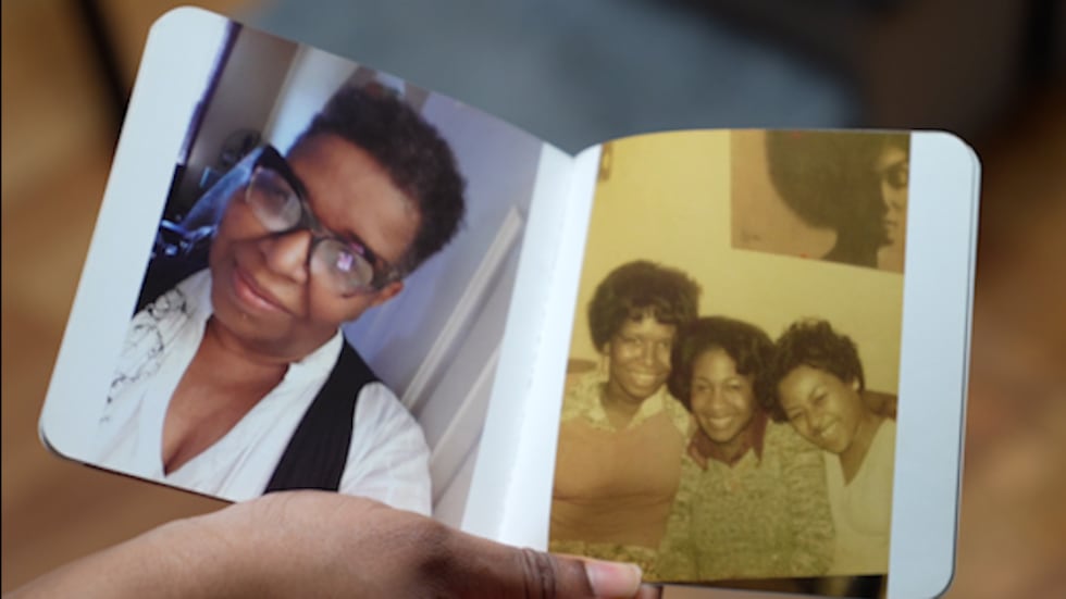 On the left, Sadie Johnson now rocks her natural hair. The photo on the right, Sadie is in...