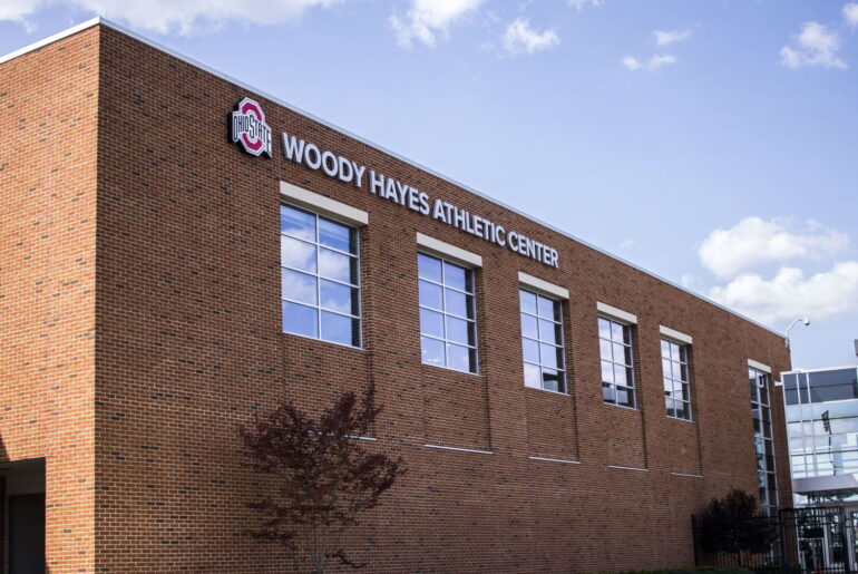 The Woody Hayes Athletic Center serves as the daily home for Ohio State football, where preparation begins long before kickoff inside the program’s fueling zone. Photo Credit: Sandra Fu