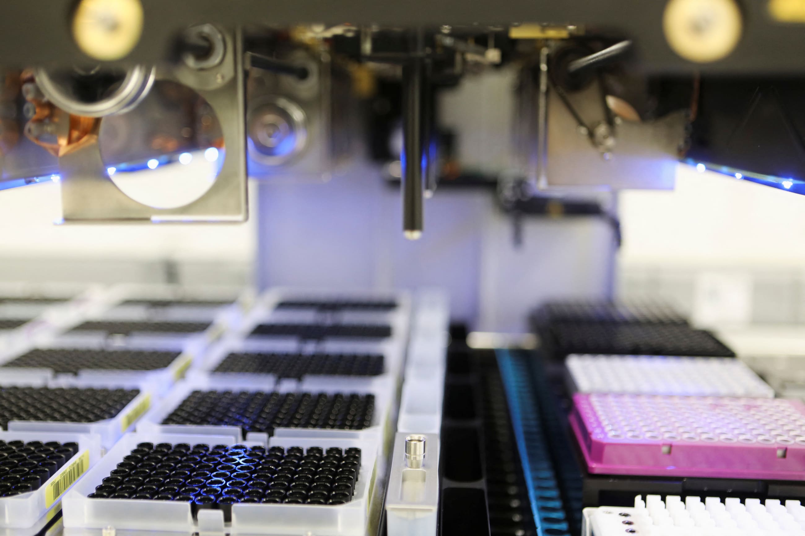 A detail view of the Hamilton machine at the Center for Educational Research and Innovation (CERI), in Cape Town, South Africa, on February 4, 2022.