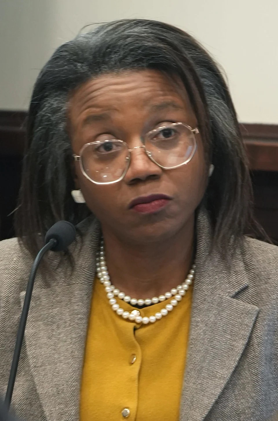Ebony Yeboah-Amankwah, former chief ethics officer for FirstEnergy, testifies Feb. 12 in the criminal trial of two former FirstEnergy executives in Summit County Common Pleas Court.