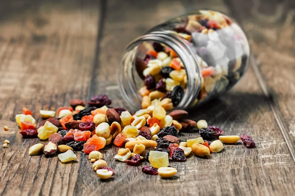 Trail Mix and Other Snacks Keep Your Energy Up https://www.gettyimages.com/detail/photo/trail-mix-royalty-free-image/637636584