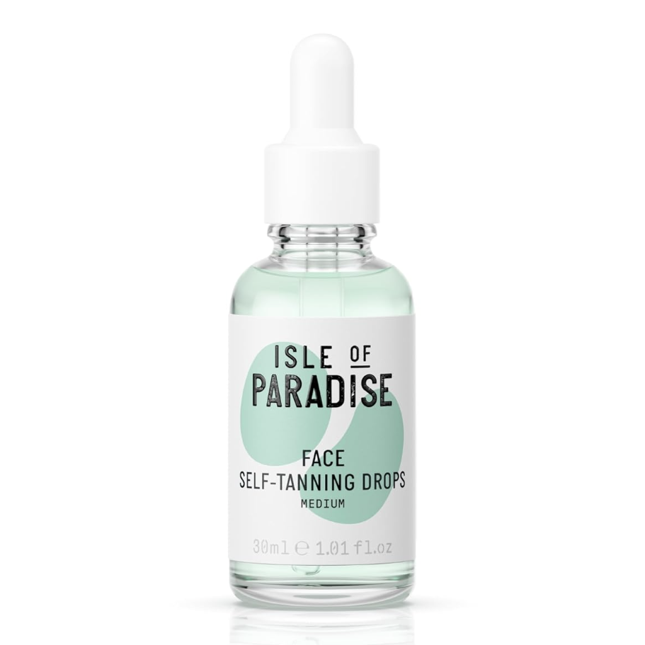 Isle of Paradise Self Tanning Face & Body Drops- Medium, Self Tanner Drops for a Natural Bronze, Long-Lasting Tan, Cruelty Free, Fragrance Free & Dermatologist-Approved, 1.01 Fl. Oz