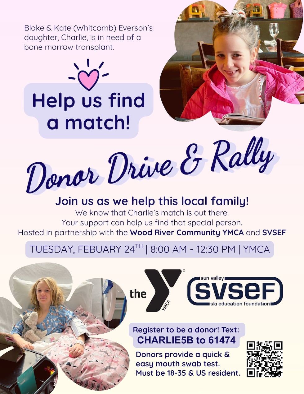 Hailey community is hosting a bone marrow donor drive for local girl with rare immune disorder.