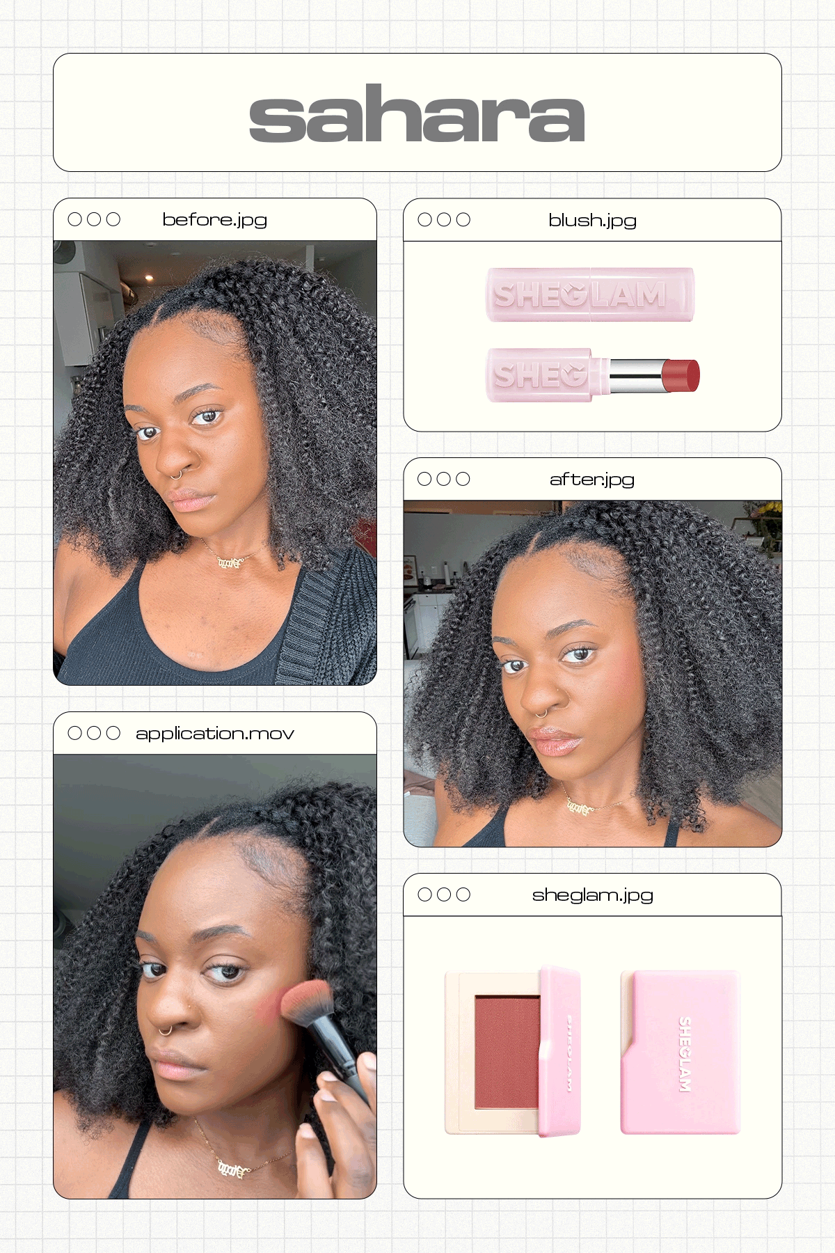 Editor testing new SHEGLAM blush