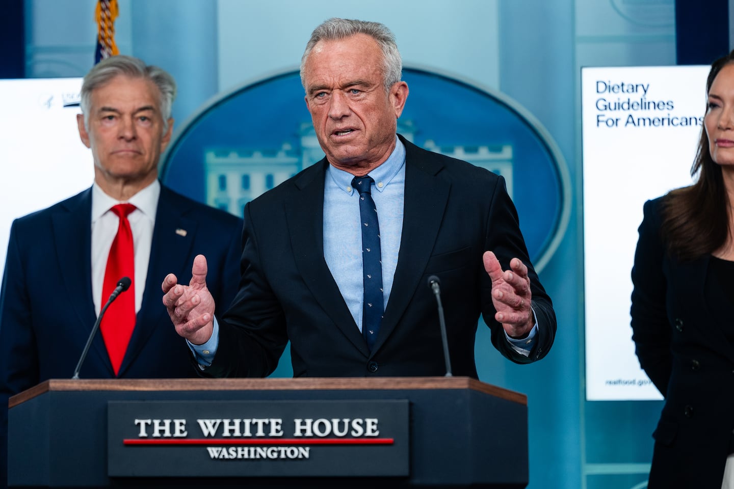 Secretary of Health and Human Service Robert F. Kennedy Jr. spoke about new dietary guidelines during a briefing for reporters at the White House in Washington on Jan. 7.