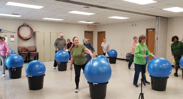 Senior services offering new fitness drumming class