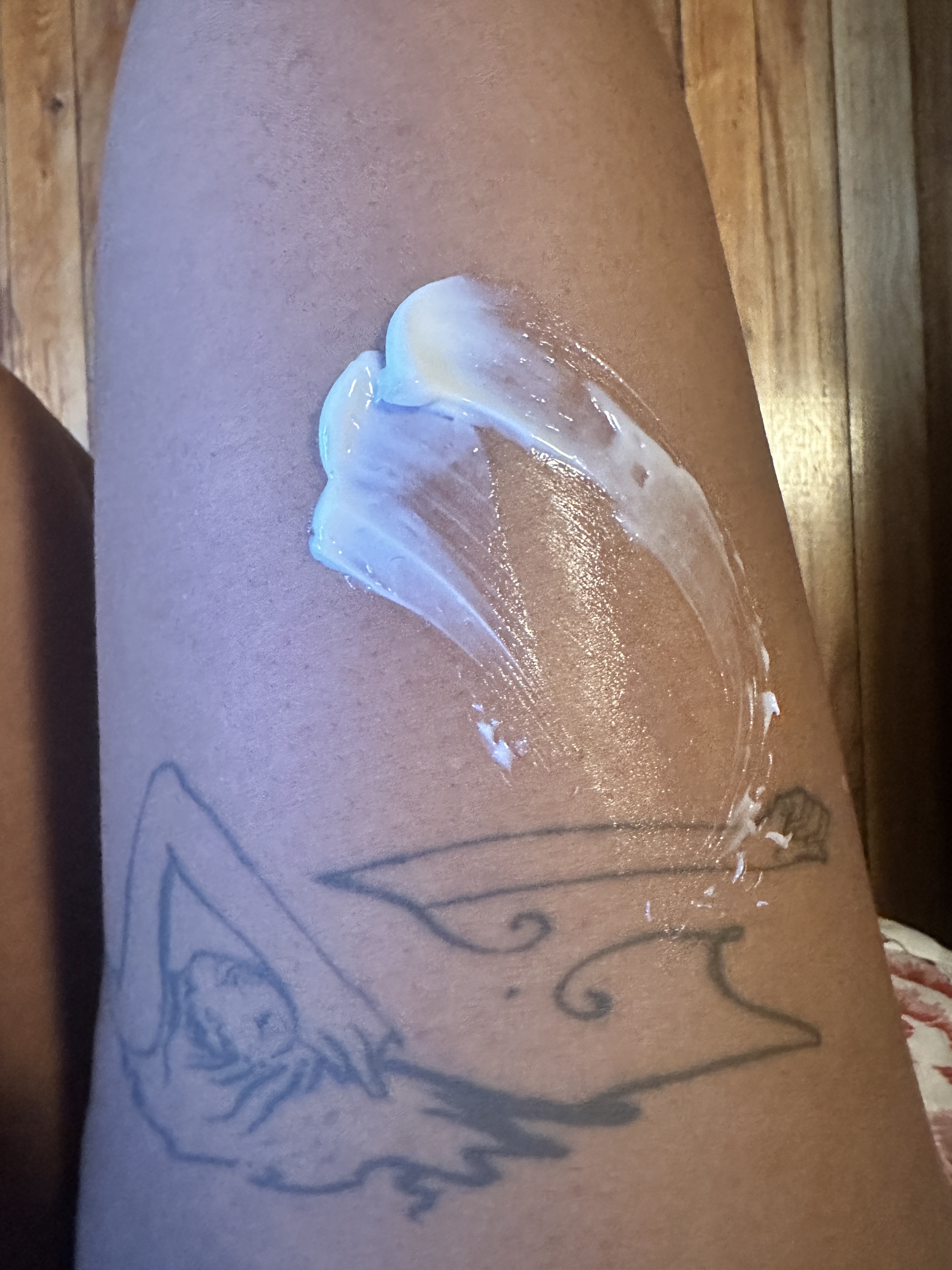 Ariel Baker testing the La Prairie Cashmere Body Cream.