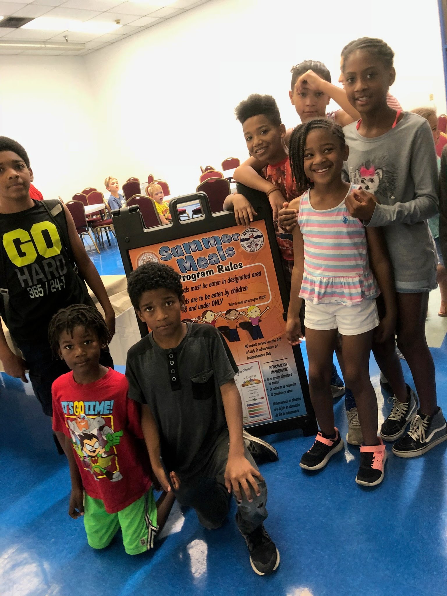 Redlands students are seen at a school district summer meals...