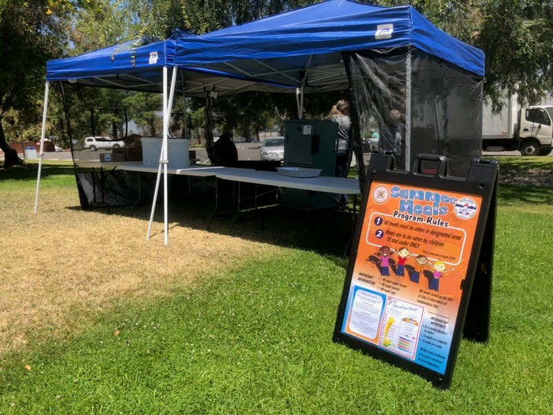 A Redlands Unified School District summer meals program event for...