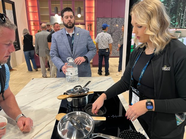 JennAir introduced its NextGen Downdraft induction cooktops at the 2026 International Builders' Show in Orlando. The whisper-quiet models are priced at $5,000 for a 30-inch model. (GrowthSpotter staff)