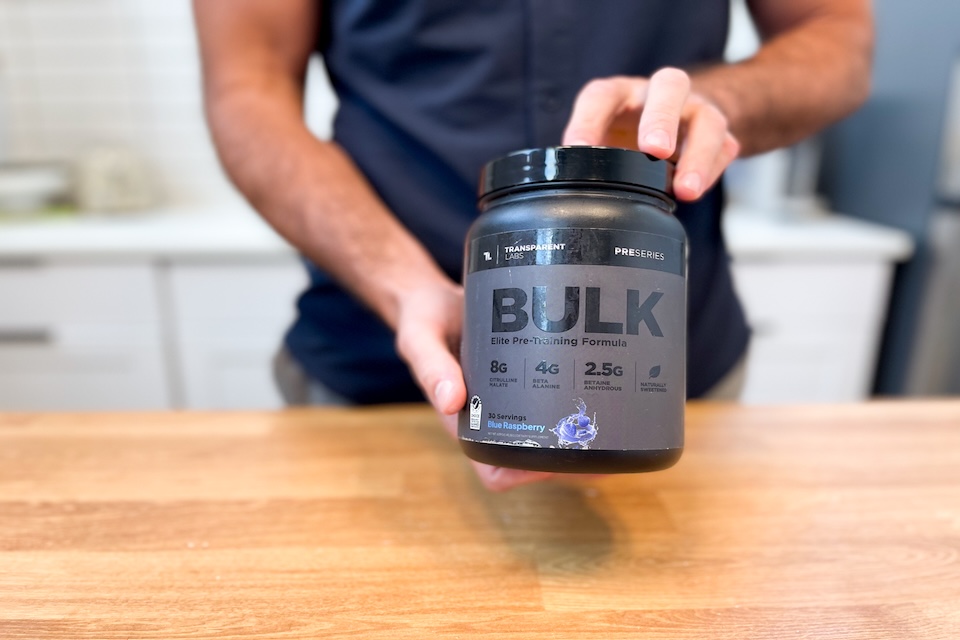 Transparent Labs Bulk Black as strongest pre-workout supplement.