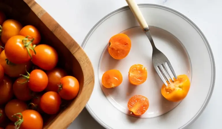 Plate of vitamin A tomatoes