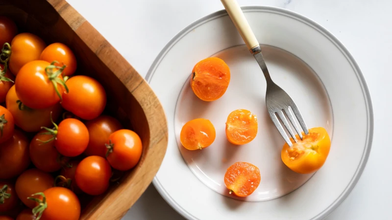 Plate of vitamin A tomatoes