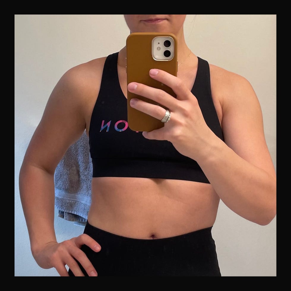 selfie taken while wearing activewear showing a person in front of a mirror selfie taken while wearing activewear showing a person in front of a mirror