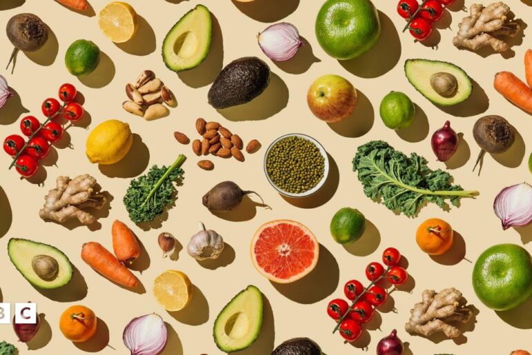 A variety fresh of organic fruits and vegetables