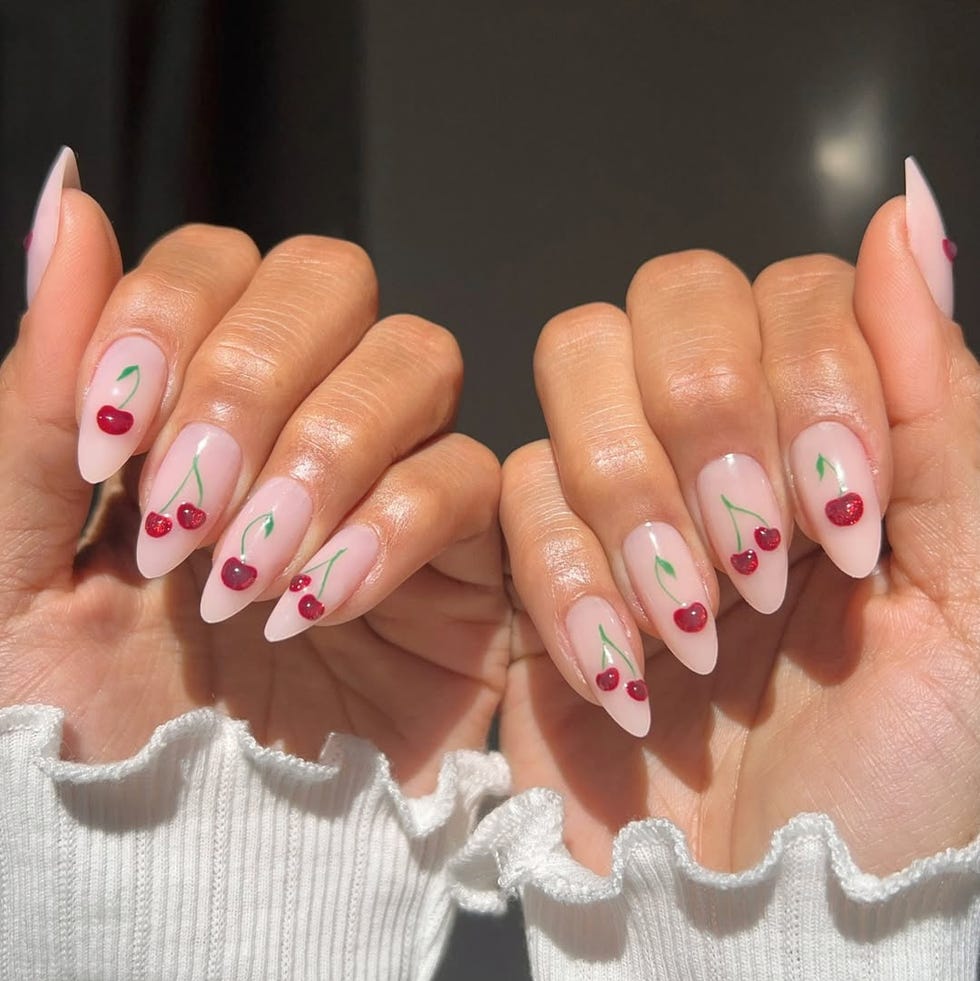 nail art featuring cherry designs nail art featuring cherry designs