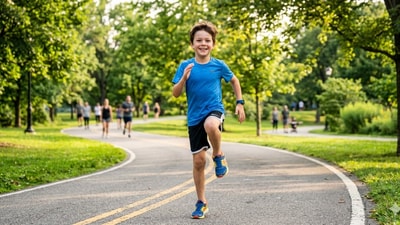 Exercise is important for kids. (Image generated via Google Gemini)