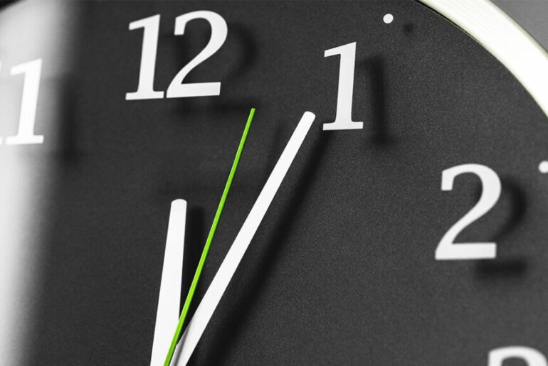 closeup of clock face