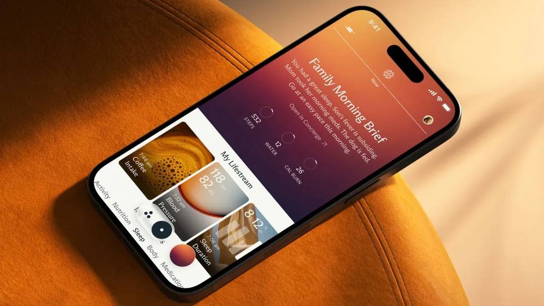 A smartphone showing a health briefing in the Luffu app