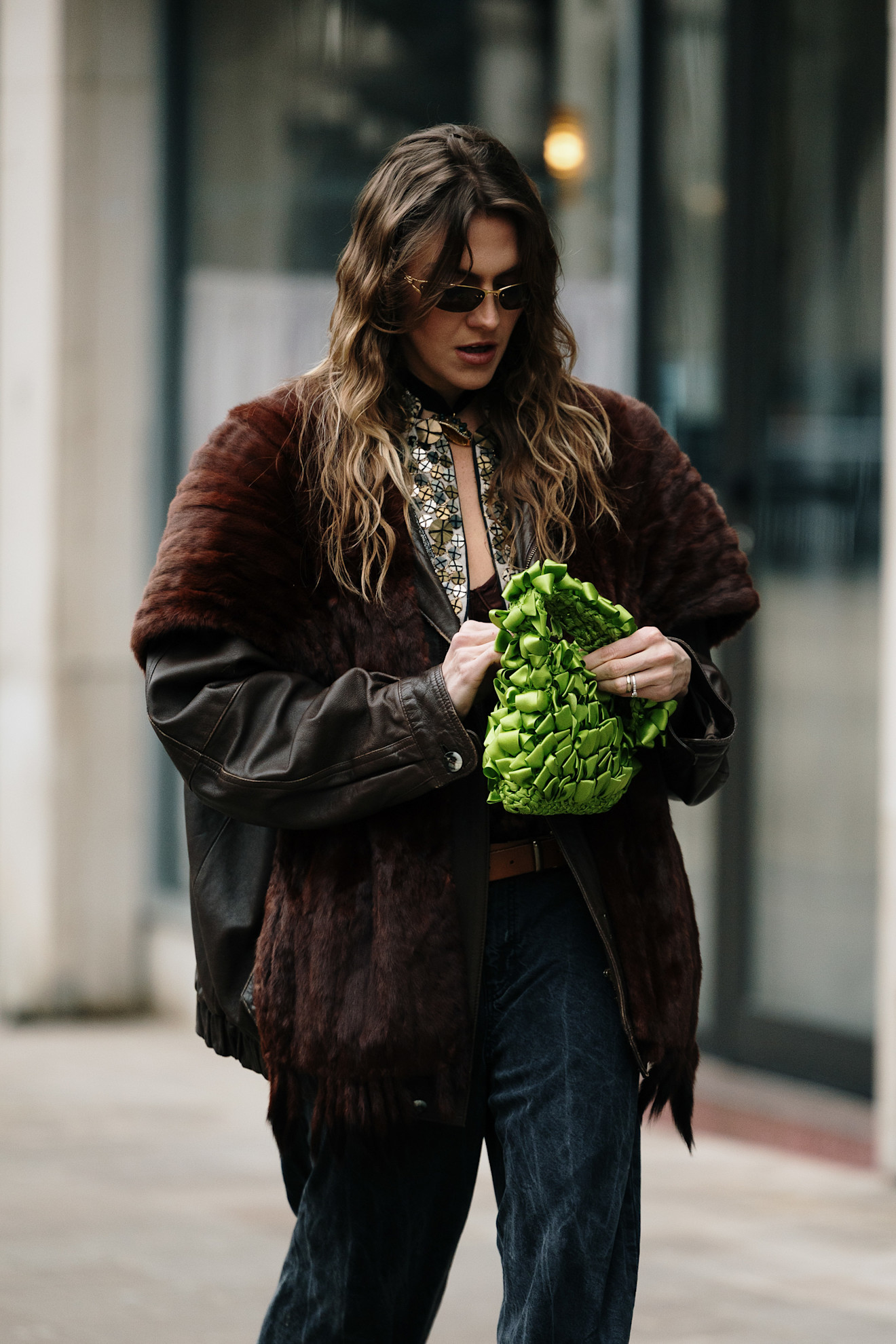 A woman with long brunette s waves