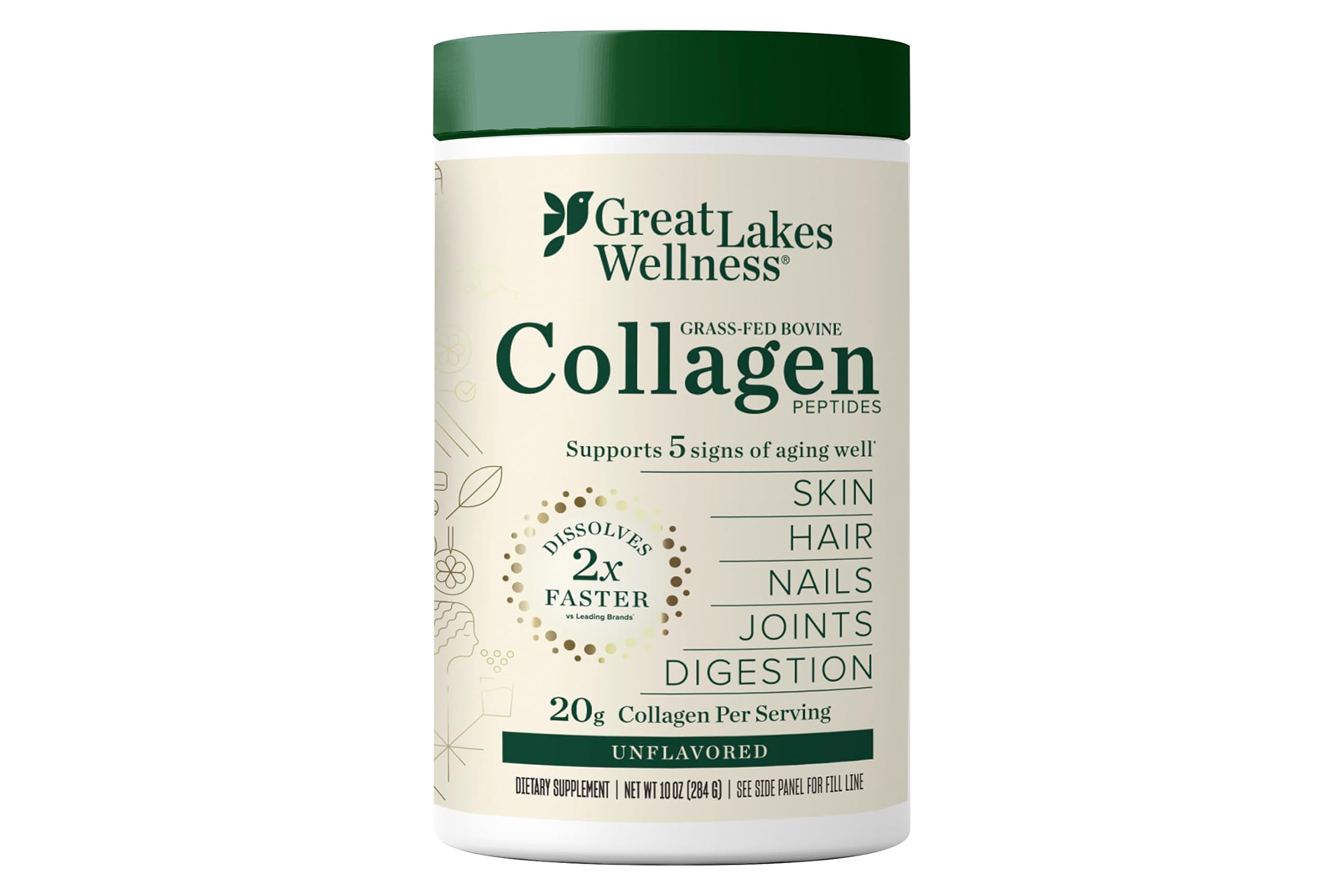 Great Lakes Wellness Grass-Fed Bovine Collagen Peptides container.